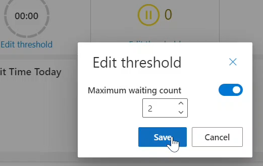 Set The Calls Waiting Data Threshold